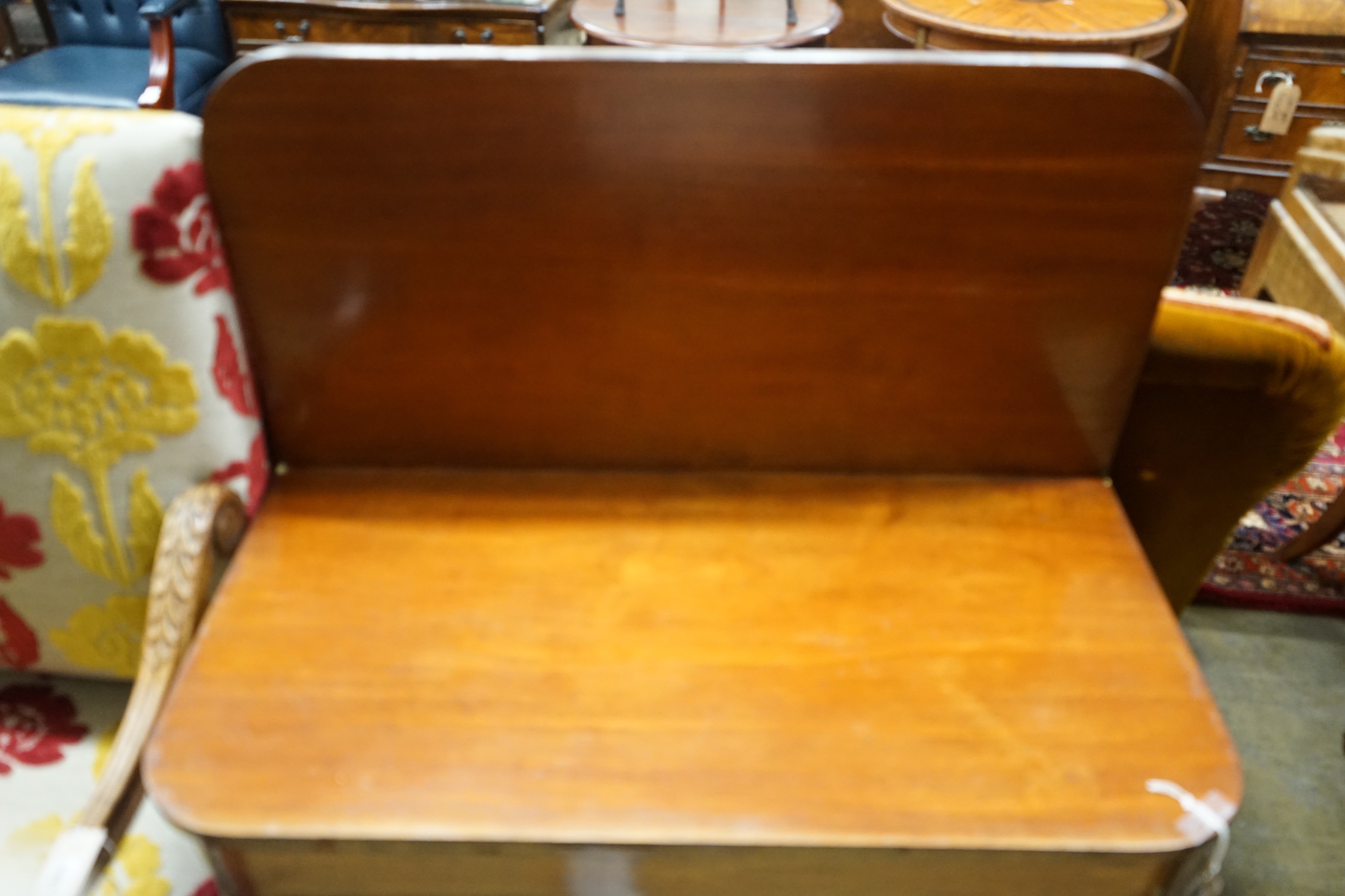 A Regency mahogany folding tea table, width 92cm, depth 45cm, height 78cm